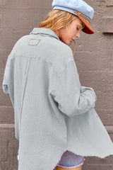 SRT7448-Crinkled Gauze Button Down Shirt 4th of july: White / S