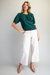 Ribbon Short Sleeve Sweater