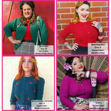 3/4 Sleeve Crewneck Knit Cropped Cardigan Sweater MK3514: NAVY / L