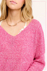 JLS3504-Soft Lightweight Loose Fit Textured Pullover Sweater: Taro / S