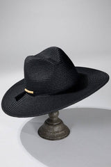 Duo-Tone Panama Hat with Wood Beads: NATURAL / 2 / ONE SIZE (OS)