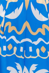 Blue Woven Crop Top and Pant Set