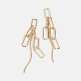 Fashion Link Dangle Earrings - Gold