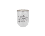 Living Beyond My Means In CUSTOM CITY - Polar Wine Tumbler: White