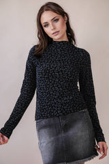 Leopard Velvet Fitted Top