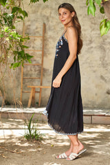 Viscose Woven Hi-Low Slip Dress 4021-MAD : Black / L