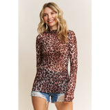 Animal Print Mesh Top