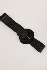 Raffia Crescent Moon Elastic Belt π: Tan