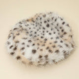 Plush Faux Fur Round Winter Beret Hat