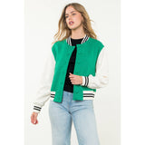 Textured Colorblock Jacket