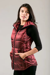 Short Metallic Down Vest