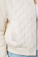 Dry Nylon Diamond Quilted Bomber Jacket