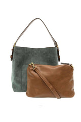 Hobo Handle Rich Faux Suede Handbag: L8235-20 Rust