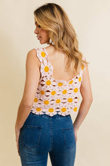 Cute Daisy Crochet Crop Top ๐ผ | Trendy Summer Fashion: Natural