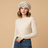 Plush Faux Fur Round Winter Beret Hat