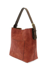 Hobo Handle Rich Faux Suede Handbag: L8235-20 Rust