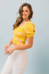 A jacquard sweater knit top -JSW2754: GREEN/IVORY / LARGE