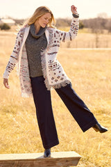 Fringed Shawl Collar Cardigan