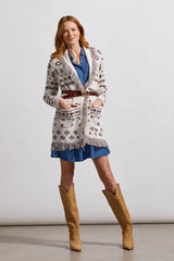 Fringed Shawl Collar Cardigan