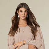 Tri Shape Dangle Necklace - Mixed Metal: Mixed