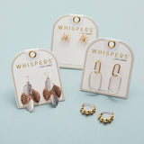 Pearl Hammer Tear Dangle Earrings - Mixed Metal