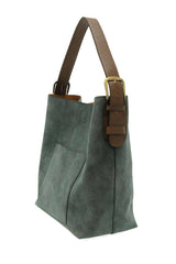 Hobo Handle Rich Faux Suede Handbag: L8235-20 Rust