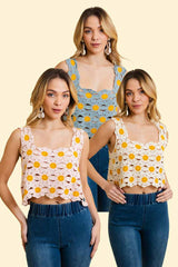 Cute Daisy Crochet Crop Top ๐ผ | Trendy Summer Fashion: Natural
