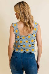 Cute Daisy Crochet Crop Top ๐ผ | Trendy Summer Fashion: Natural