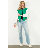 Textured Colorblock Jacket