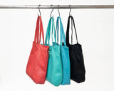 Margie Handcrafted Leather Tote Bag: Aqua