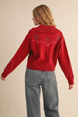 Cropped Western Cardigan