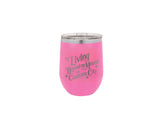 Living Beyond My Means In CUSTOM CITY - Polar Wine Tumbler: White