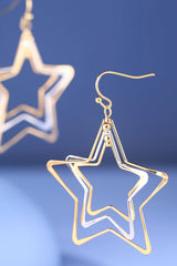 Triple Open-Stars Drop Earrings: MU-Gold/Silver / 2 / OS
