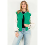 Textured Colorblock Jacket