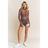 Animal Print Mesh Top