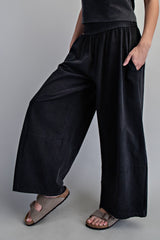 Mineral Washed Wide Leg Pants