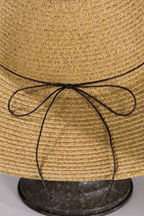 Duo-Tone Panama Hat with Wood Beads: BLACK / 2 / ONE SIZE (OS)