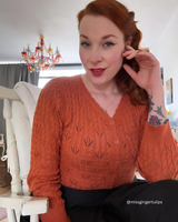 Lace Pattern V-Neck Scalloped Cardigan