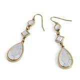 Faceted Metal Dangle Earrings - Mixed Metal: Mixed