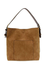 Hobo Handle Rich Faux Suede Handbag: L8235-20 Rust