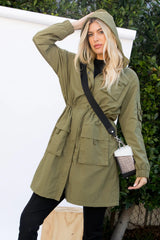 Anorak Hooded Windbreaker in Olive