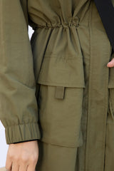 Anorak Hooded Windbreaker in Olive