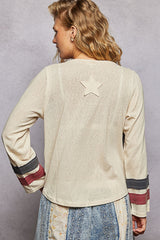 Vintage Wash American Flag Patch Top