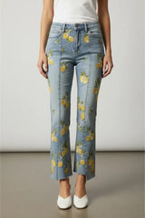 Lemoncello Crop Kick Flare Jeans