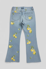 Lemoncello Crop Kick Flare Jeans