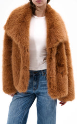Regina Tan Faux Fur Coat