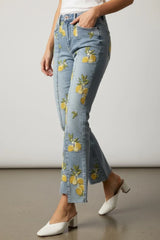 Lemoncello Crop Kick Flare Jeans