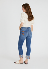 Floral Swirl Crop Jeans