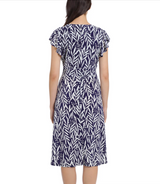 Ruffle Sleeve V-Neck Midi Dress