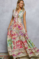 Smocked Waist Floral Maxi Dress